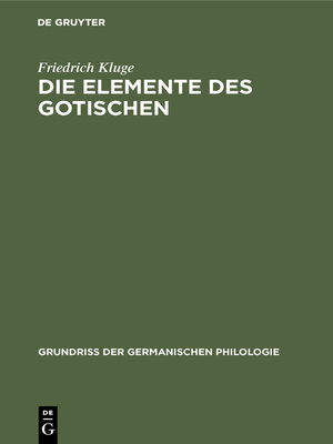 cover image of Die Elemente des Gotischen